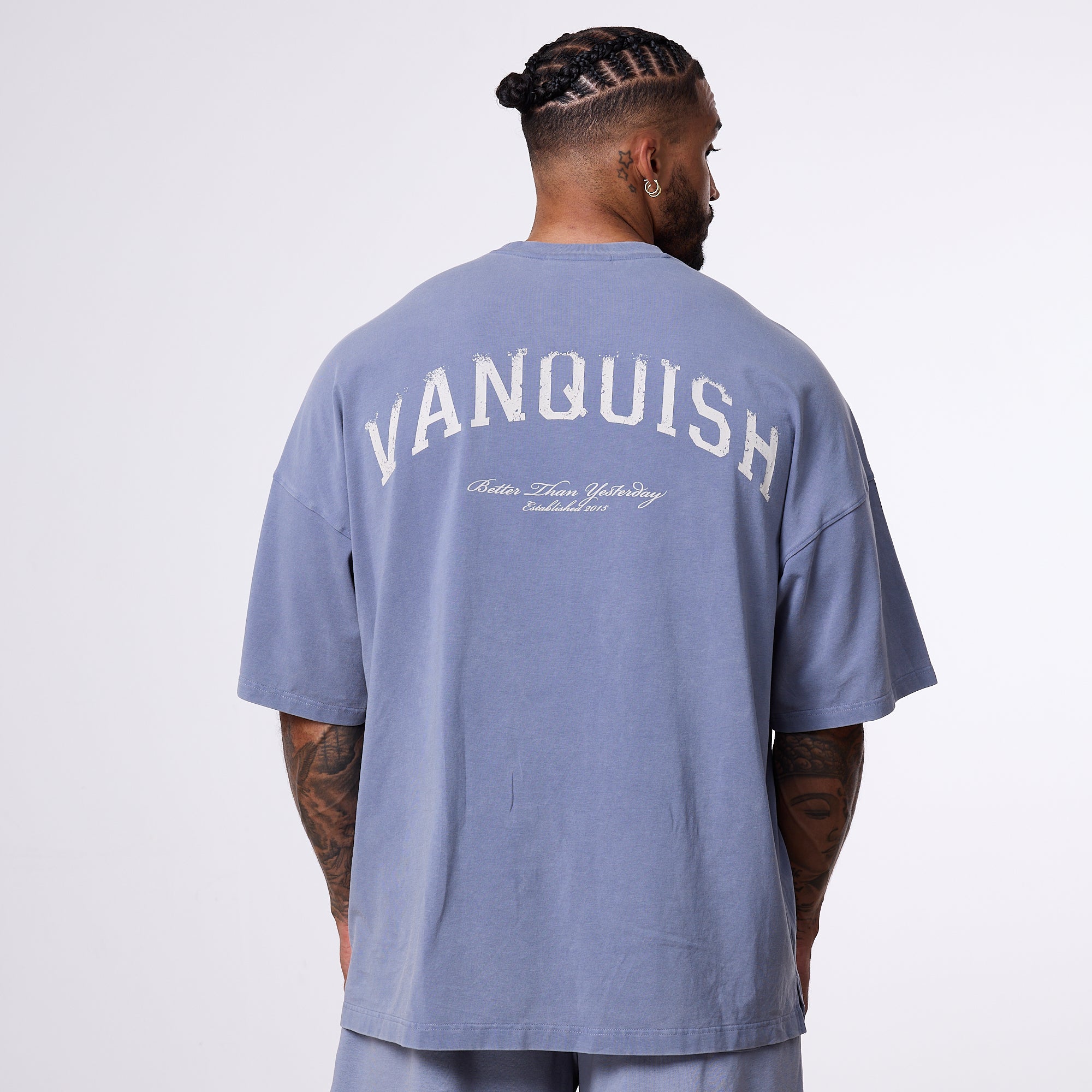 Vanquish Better Than Yesterday Washed Blue Oversized T-Shirt