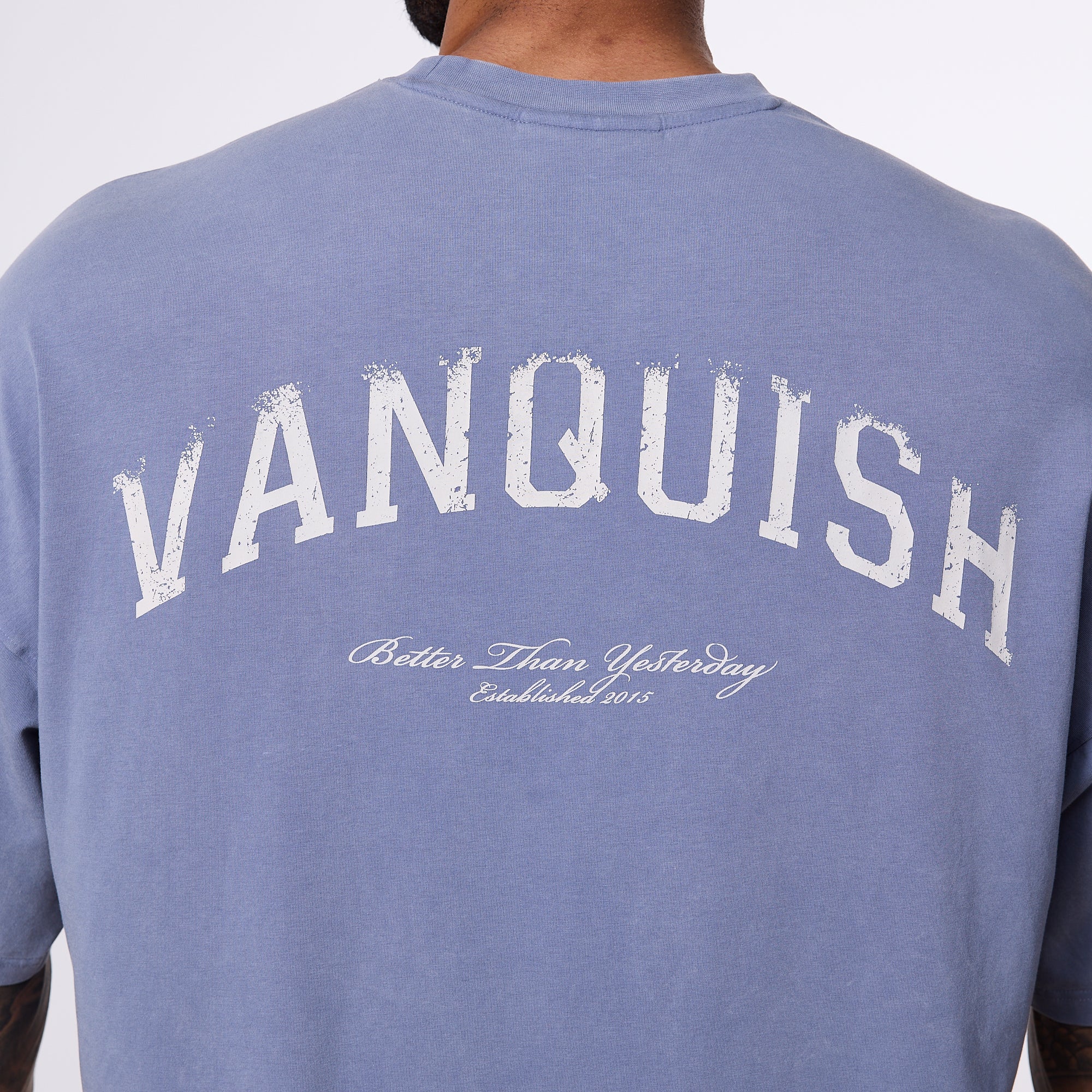 Vanquish Better Than Yesterday Washed Blue Oversized T-Shirt