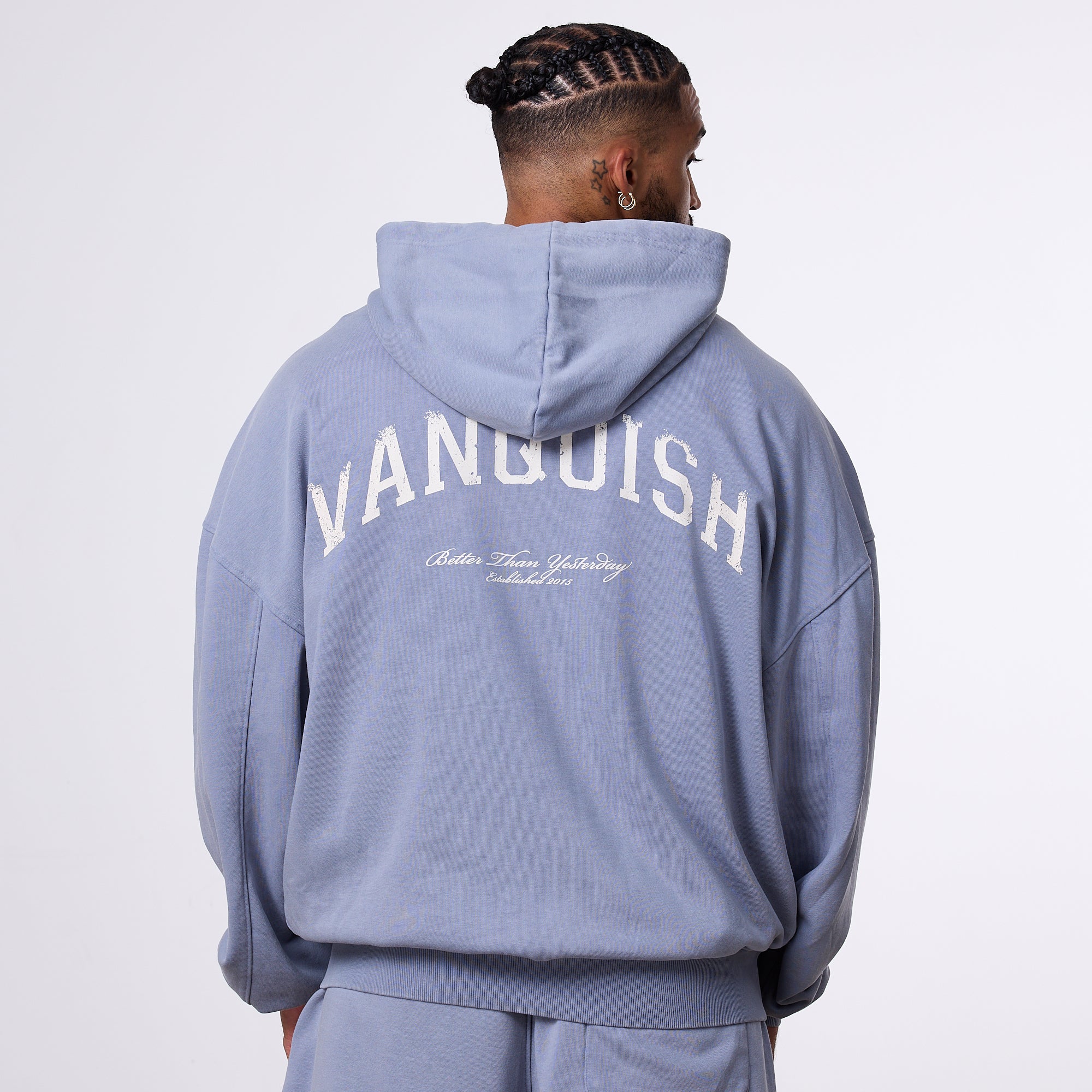 Vanquish Better Than Yesterday Washed Blue Full Zip Hoodie