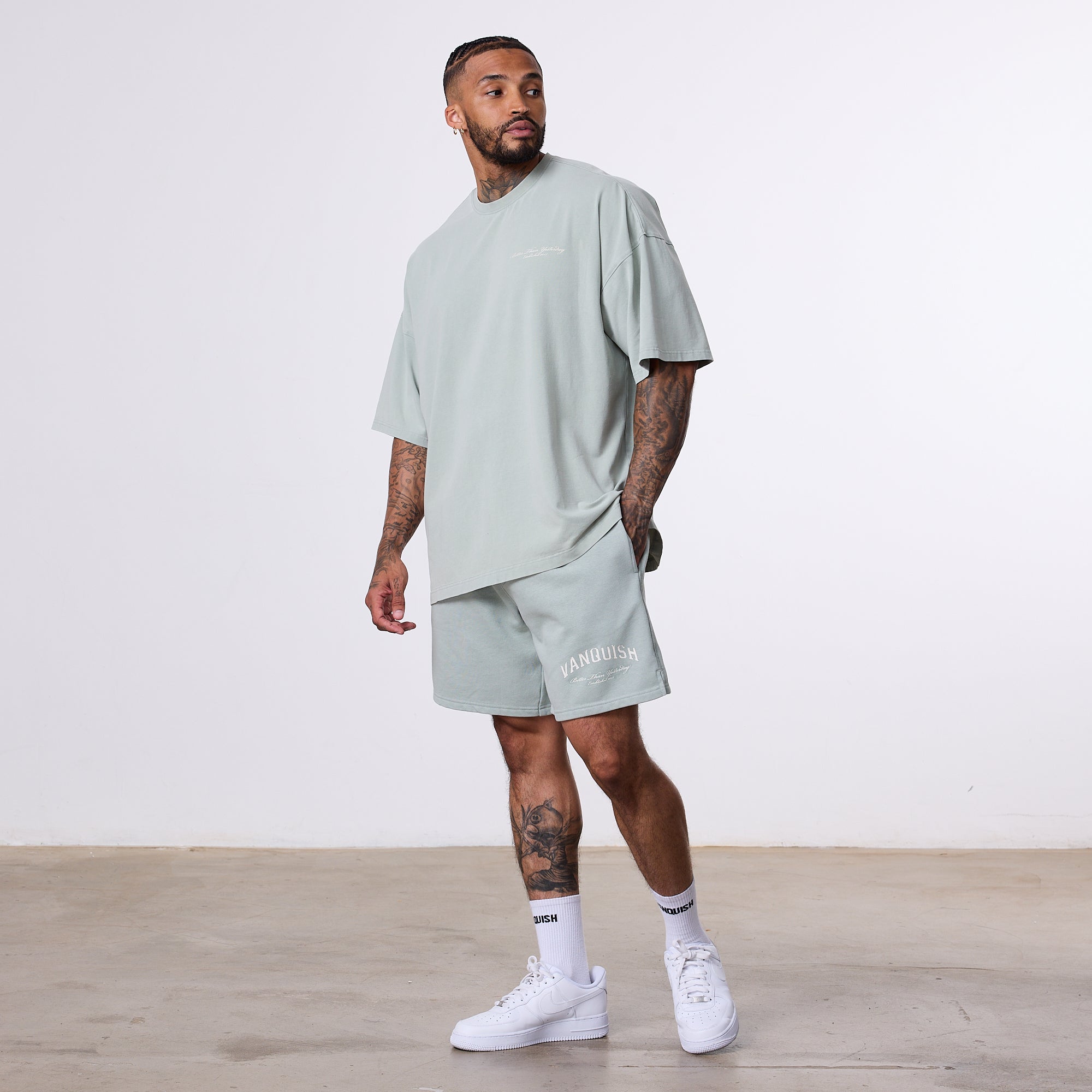 Vanquish Better Than Yesterday Washed Green Oversized T-Shirt