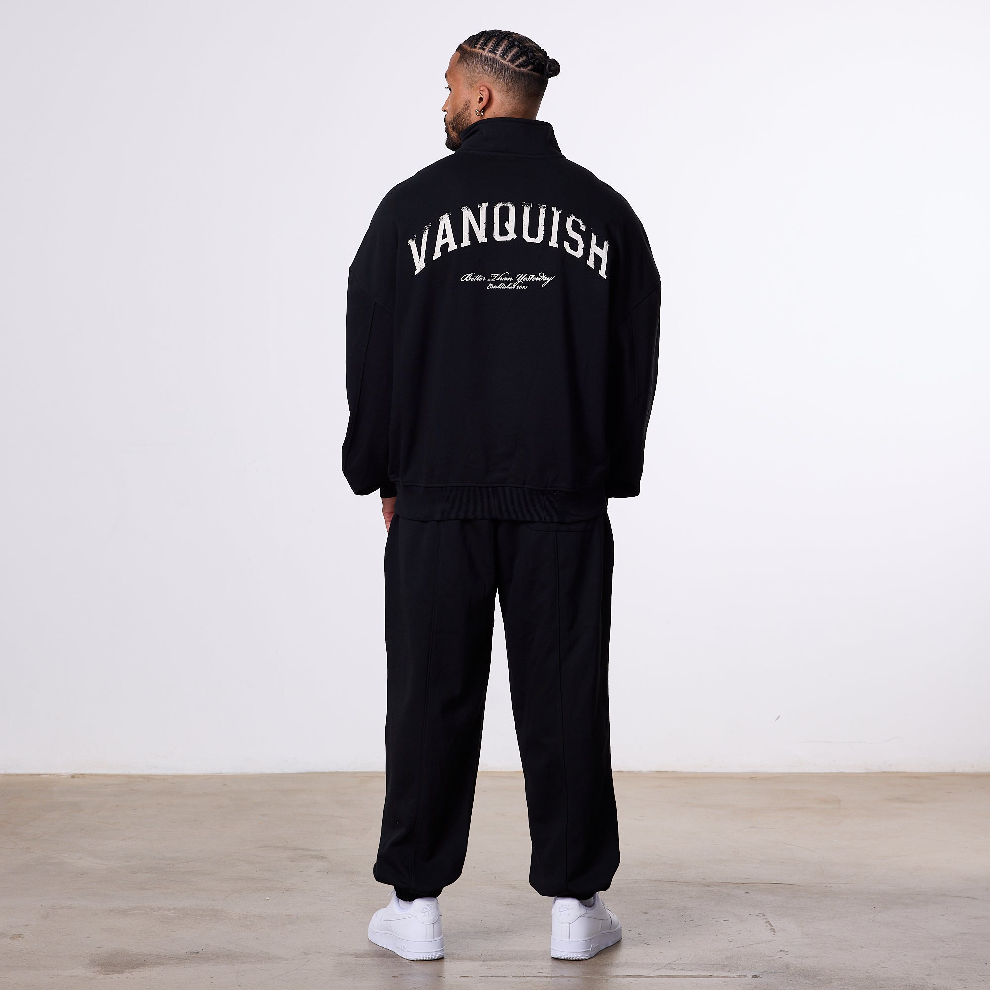 Vanquish – „Better Than Yesterday“ – Schwarzer Pullover mit Viertelreißverschluss