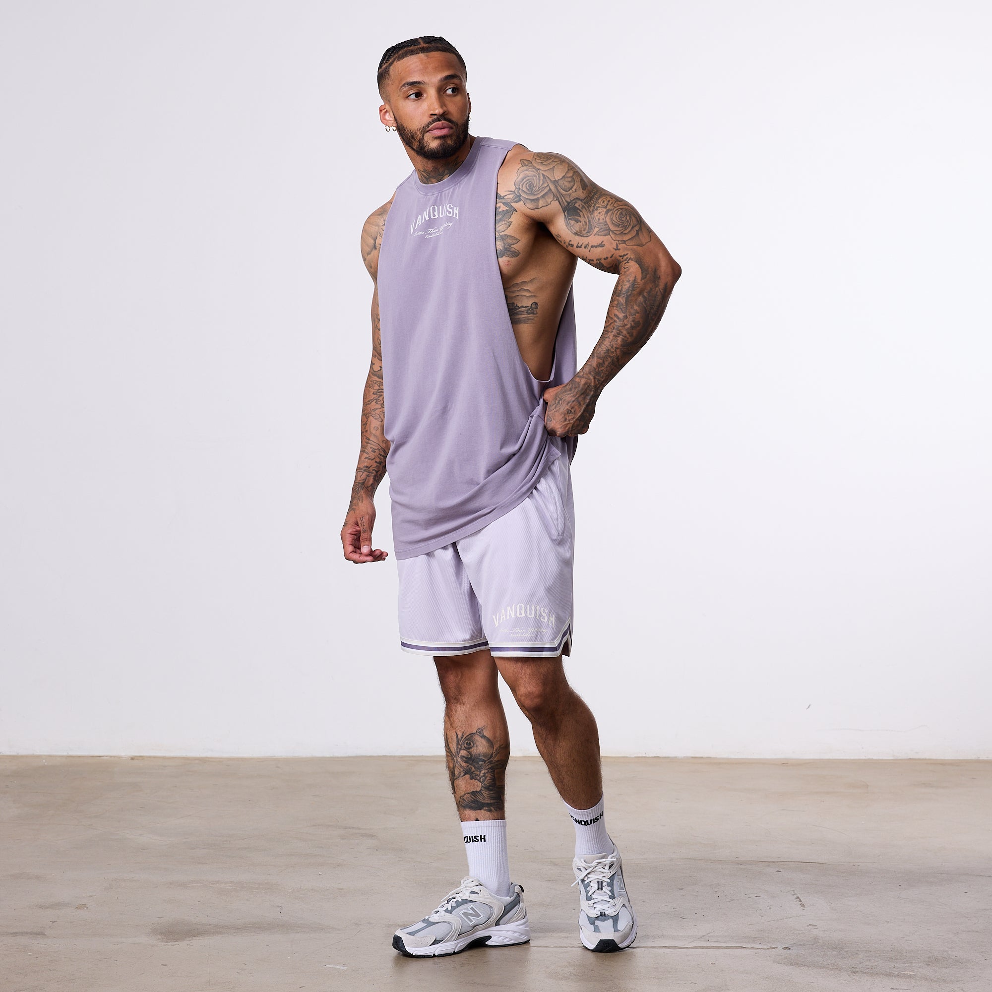 Vanquish Better Than Yesterday Washed Purple Sleeveless T-Shirt