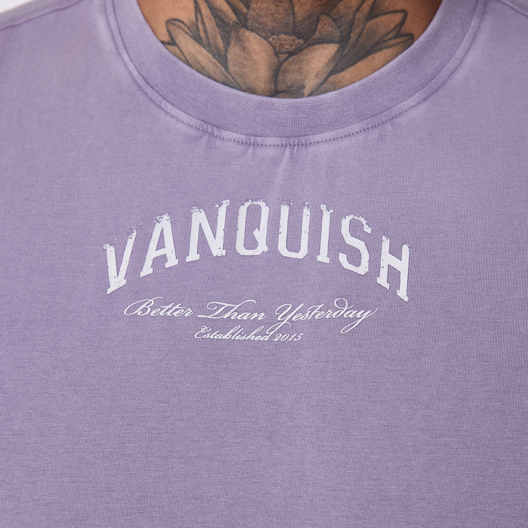 Vanquish Better Than Yesterday Washed Purple Sleeveless T-Shirt