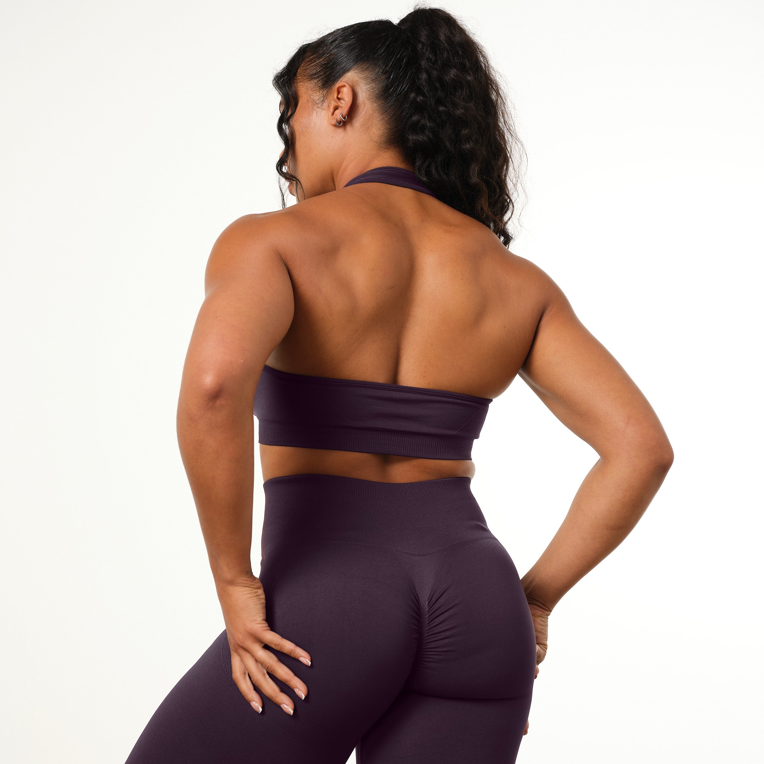 Vanquish Elevate Seamless Plum Halter Neck Bra