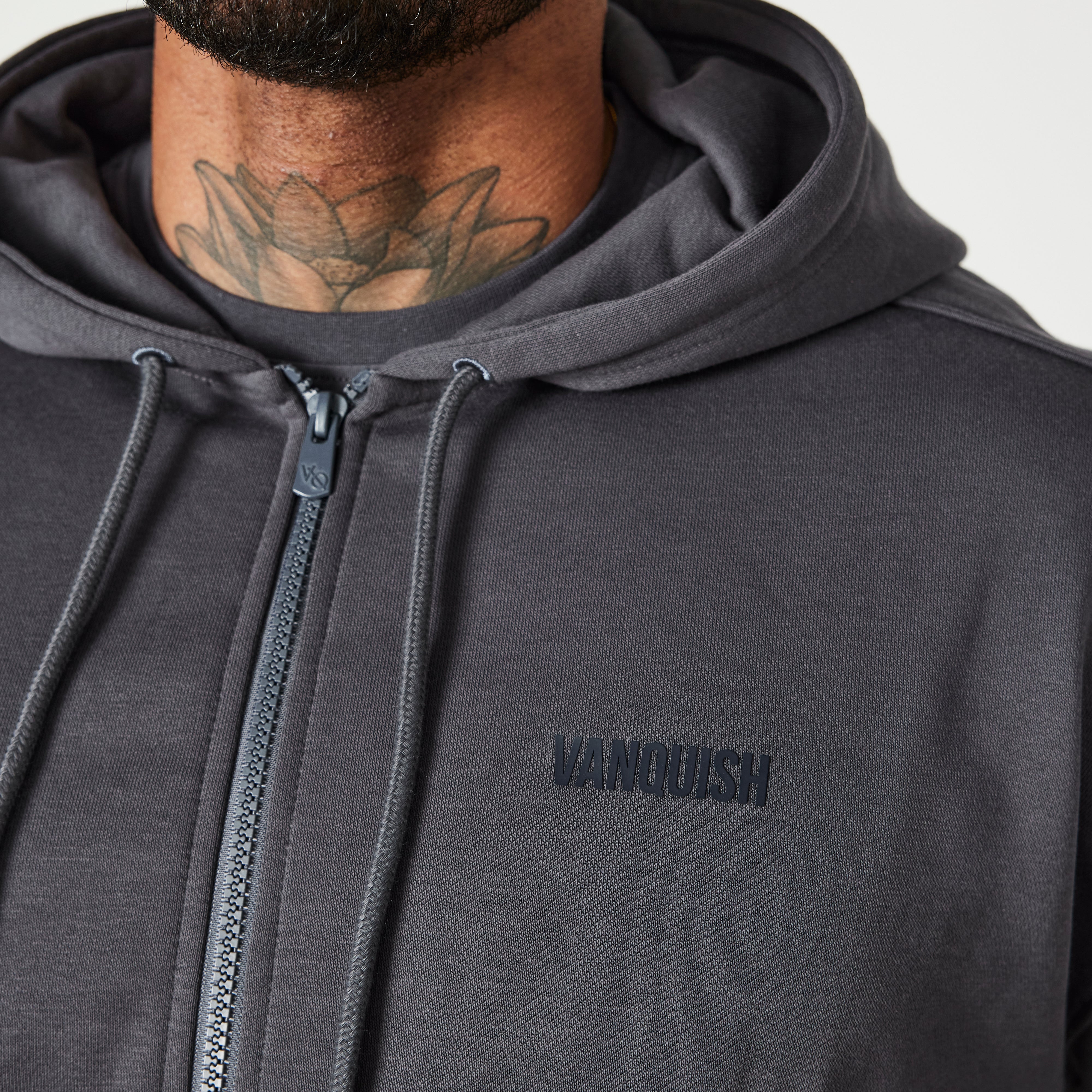 Vanquish – Essential – Übergroßer Hoodie mit durchgehendem Reißverschluss in Jeansblau