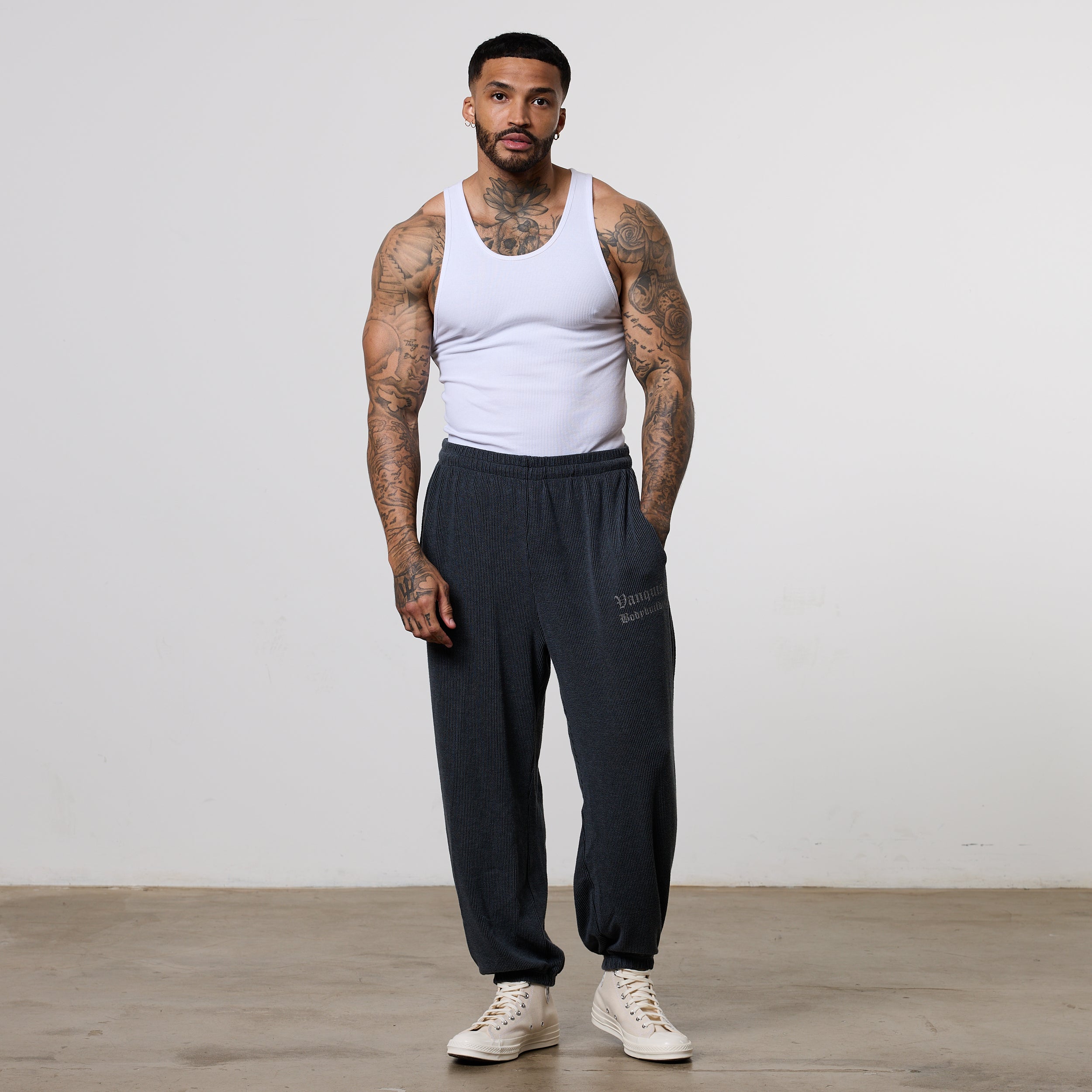 Vanquish Grey Bodybuilding Baggy Pants