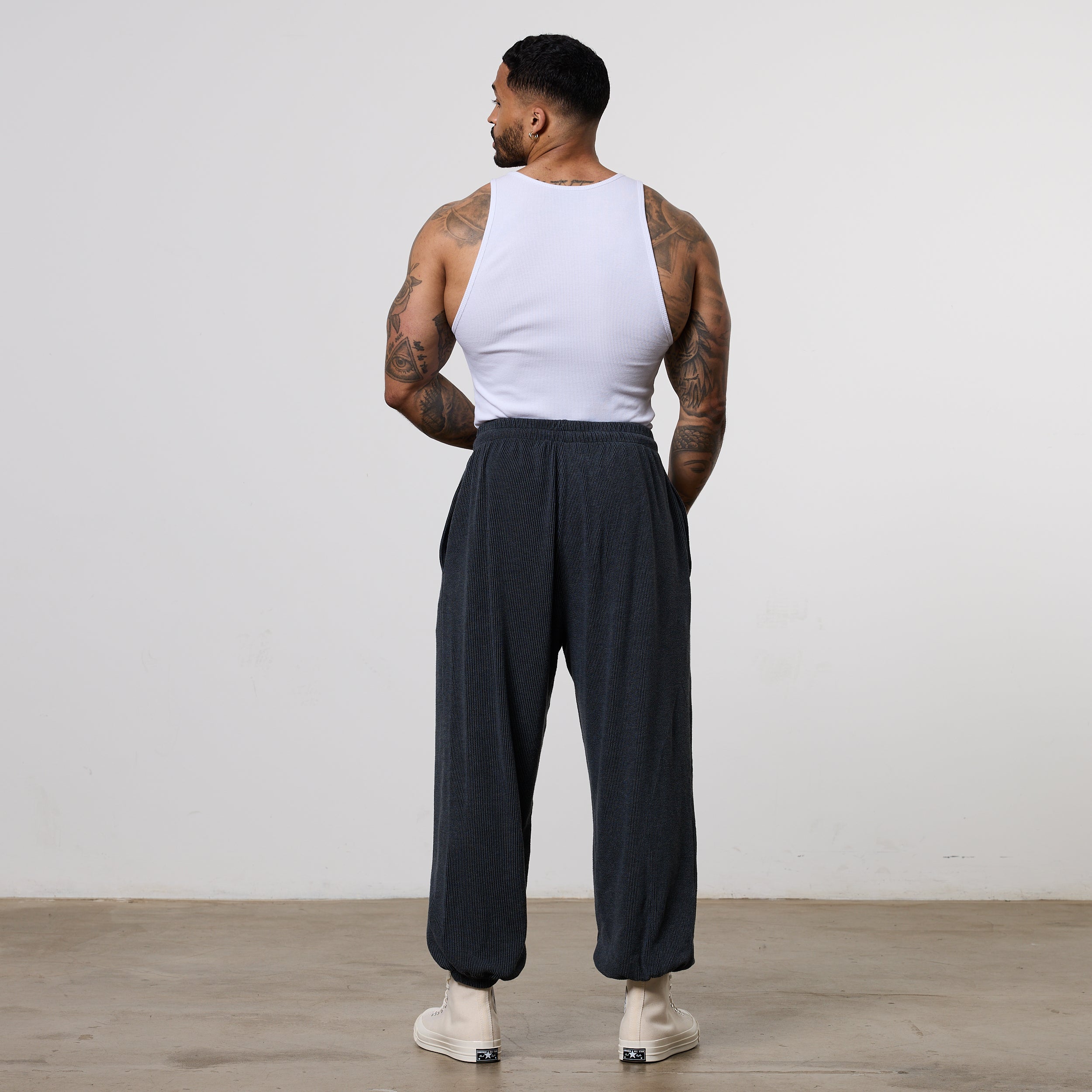 Vanquish Grey Bodybuilding Baggy Pants