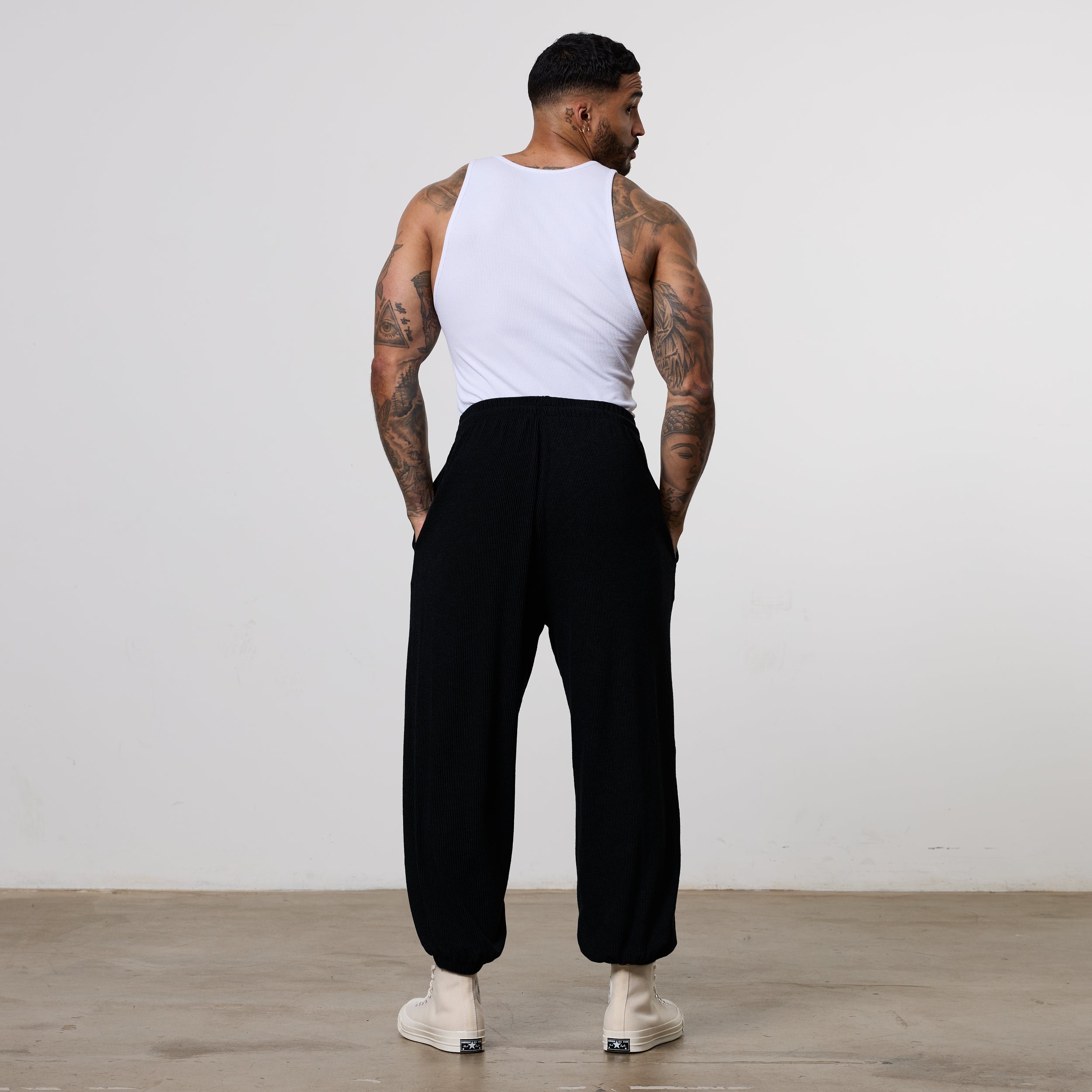 Vanquish Black Bodybuilding Baggy Pants