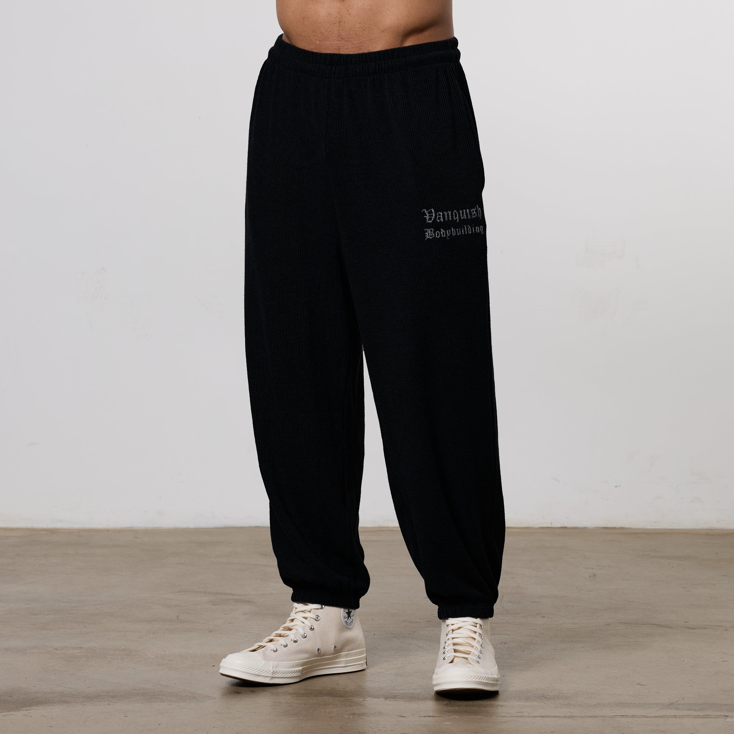 Vanquish Black Bodybuilding Baggy Pants