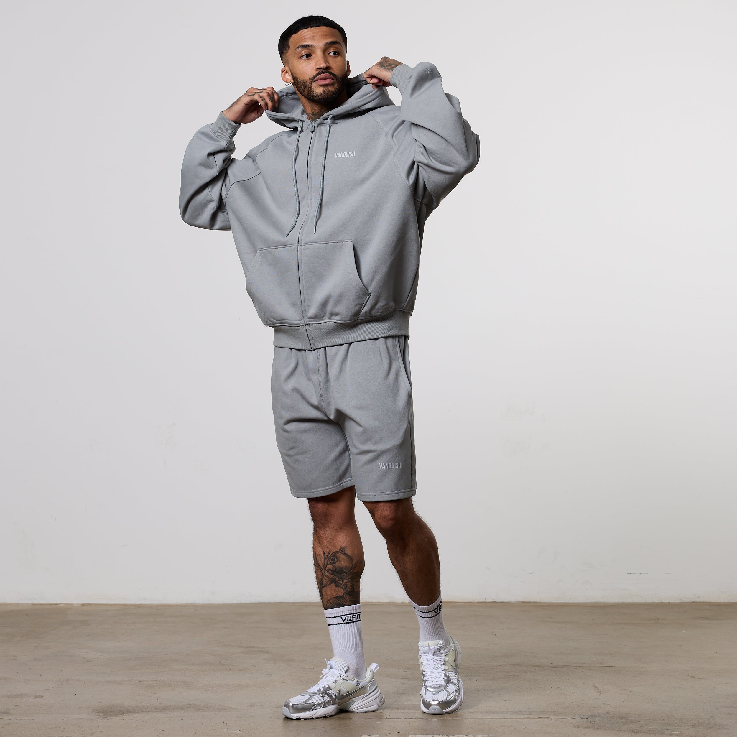 Vanquish Essential Steel Grey Oversized Heavyweight Hoodie