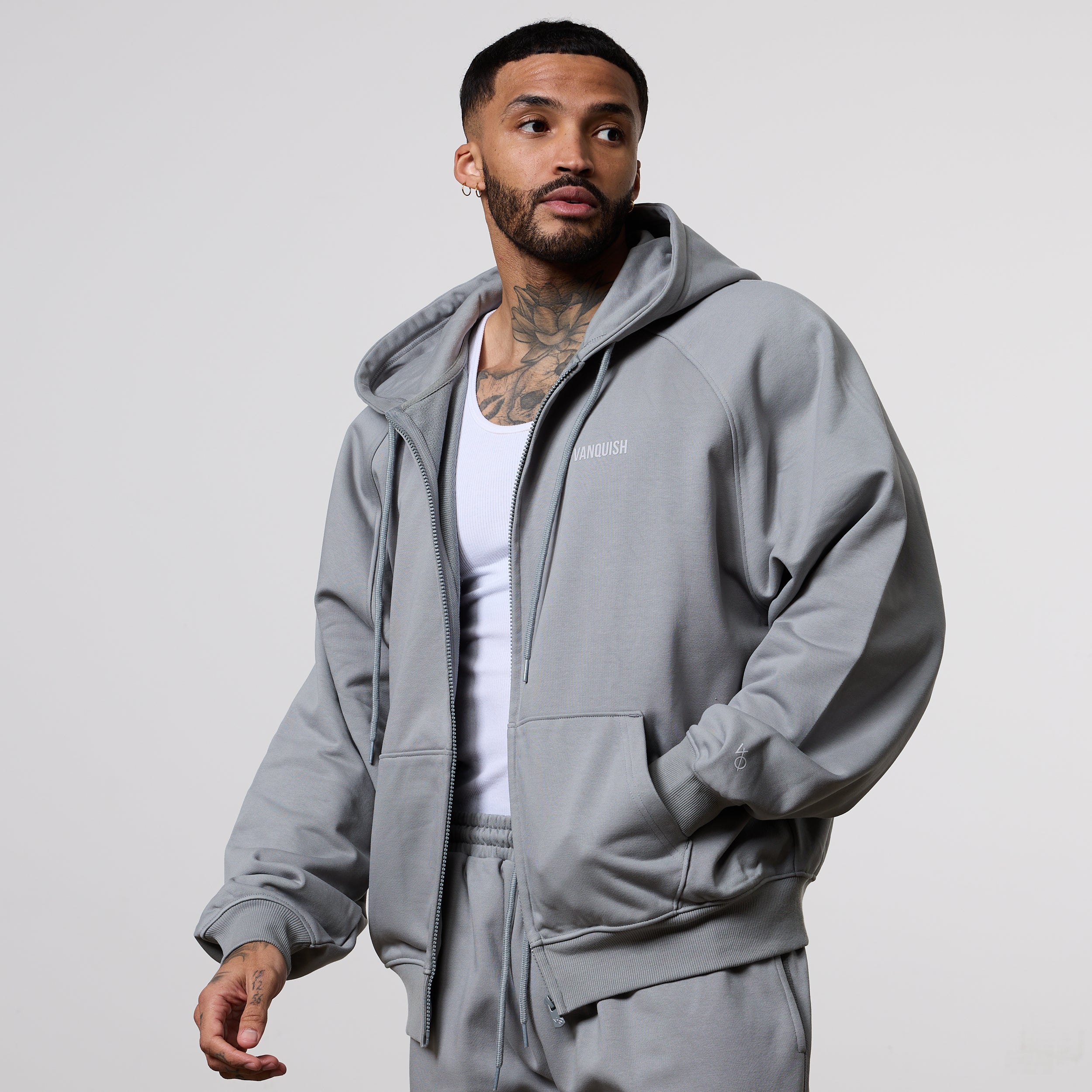 Vanquish Essential Steel Grey Oversized Heavyweight Hoodie