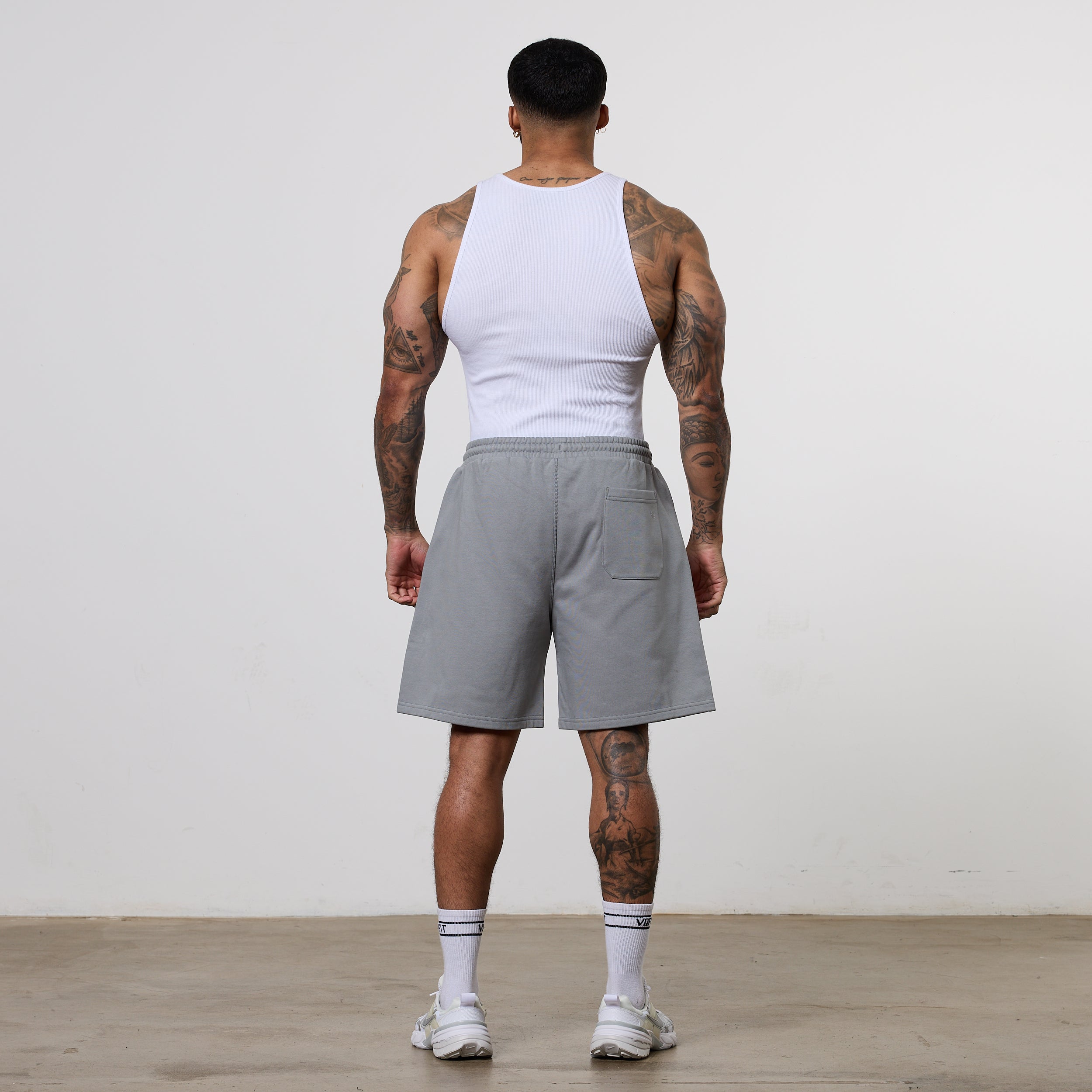 Vanquish Essential Steel Grey Oversized Heavyweight Shorts