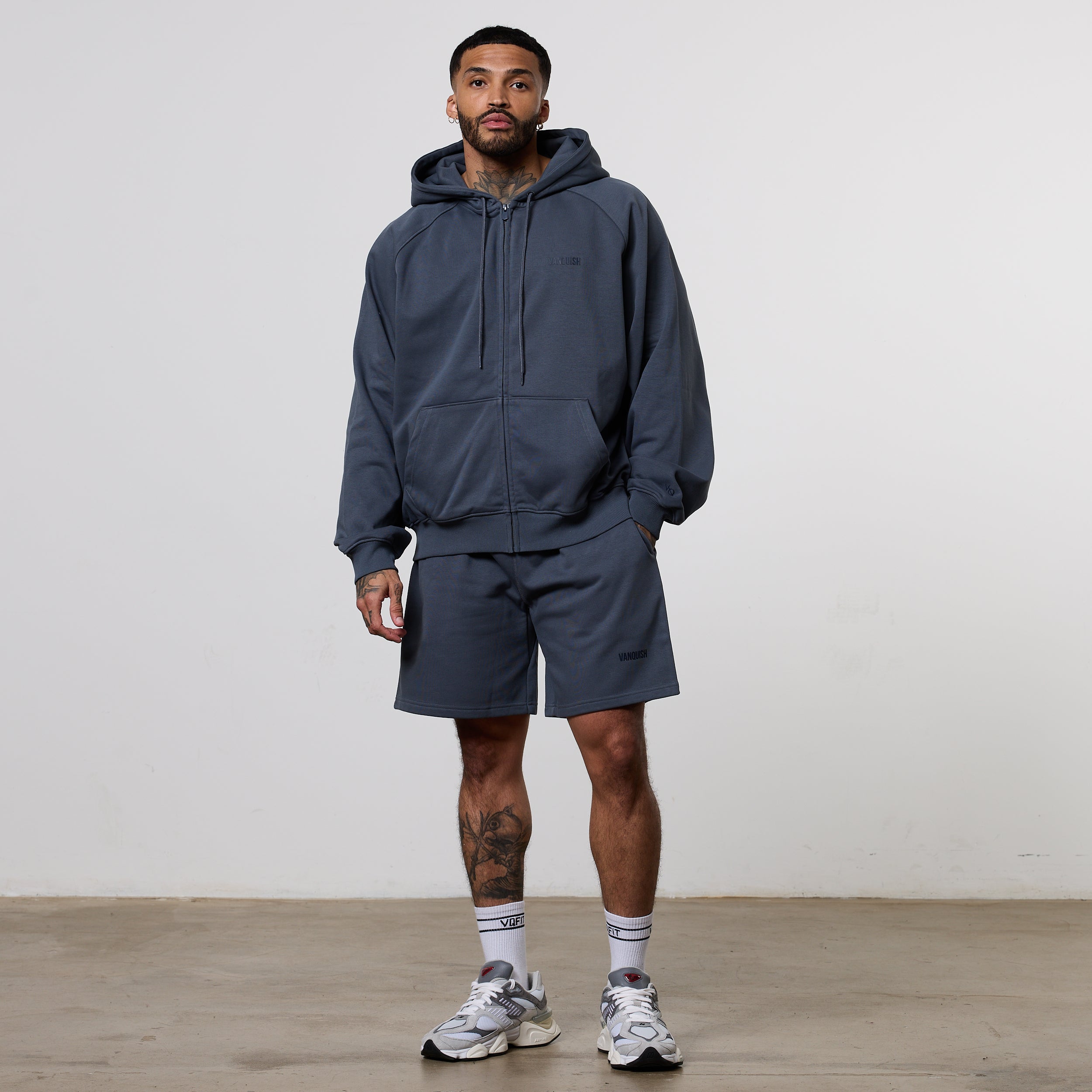 Vanquish Essential Denim Blue Oversized Heavyweight Hoodie