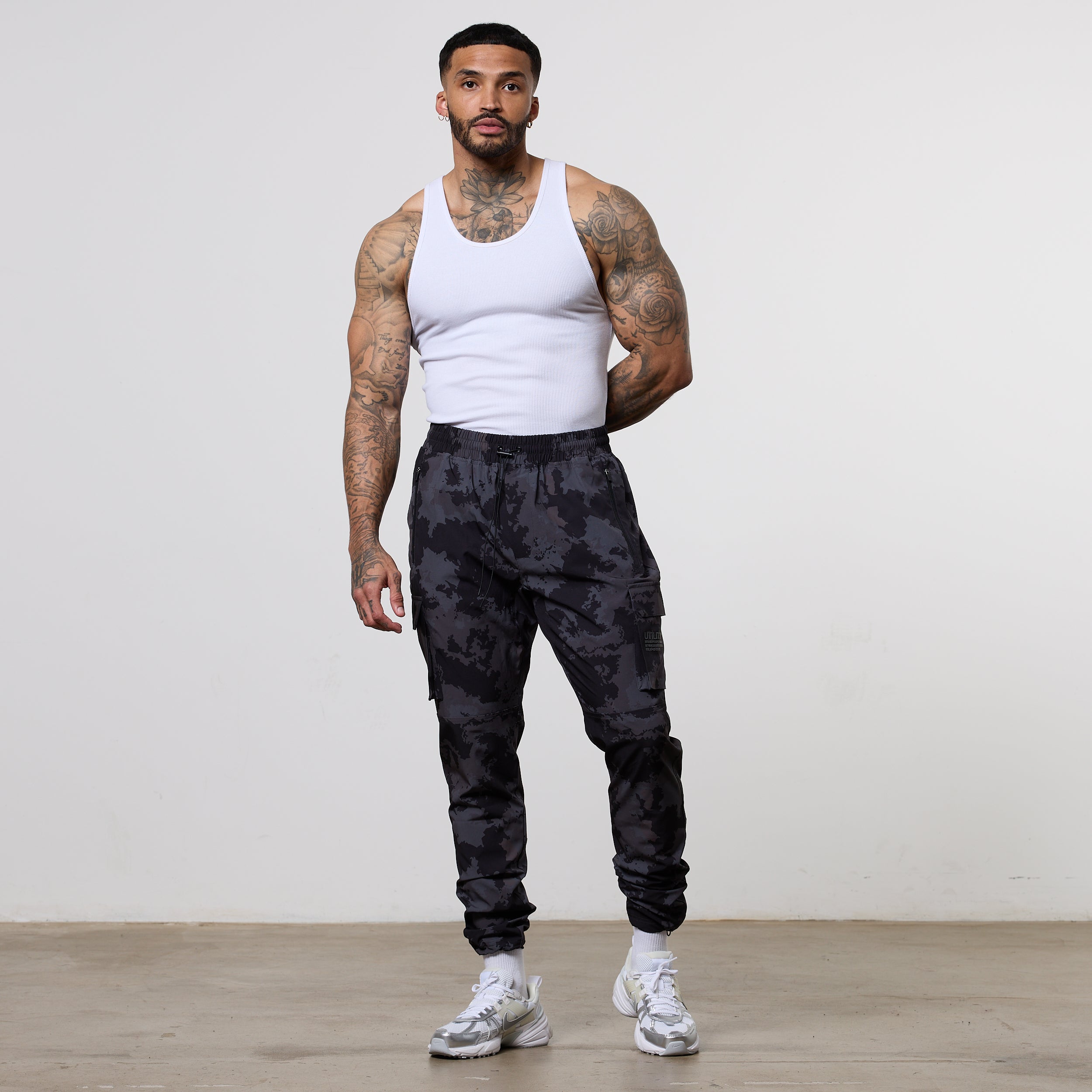 Vanquish Utility Black Camo Tapered Cargo Pants