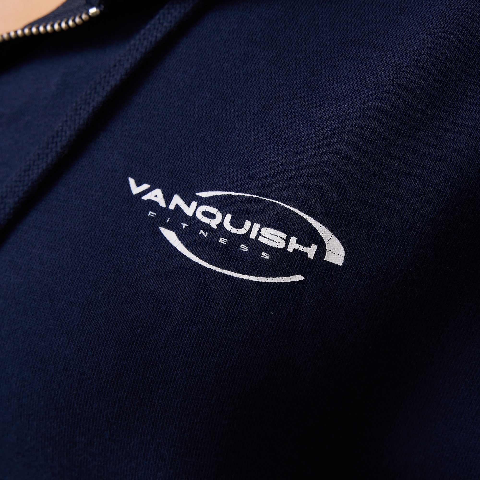 Vanquish Enhance Navy Blue Cropped Zip Through Hoodie