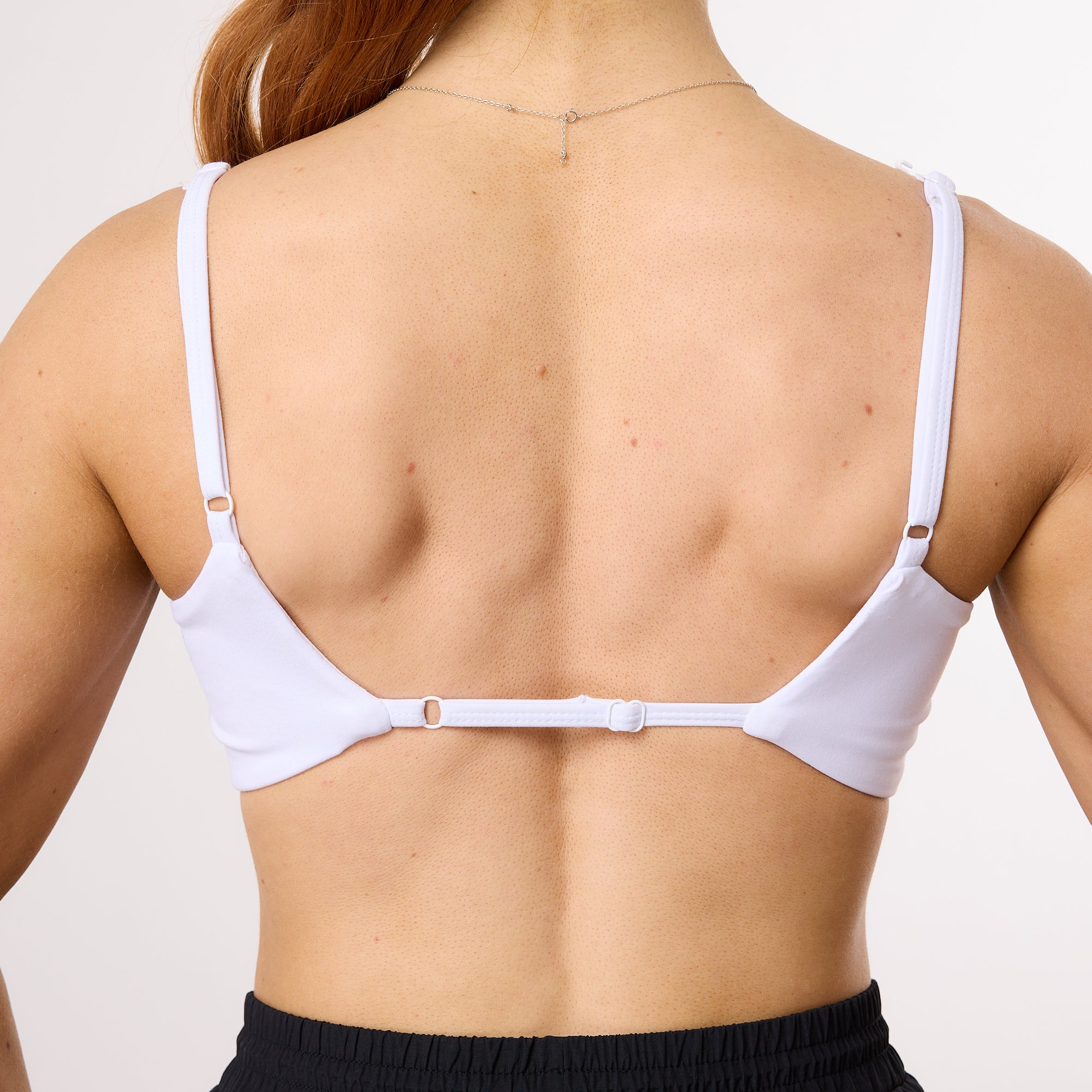 Vanquish Enhance Wimbledon White Minimal Open Back Bra