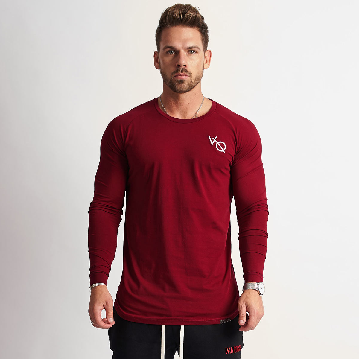 Vanquish Eclipse Burgundy Long Sleeved T Shirt