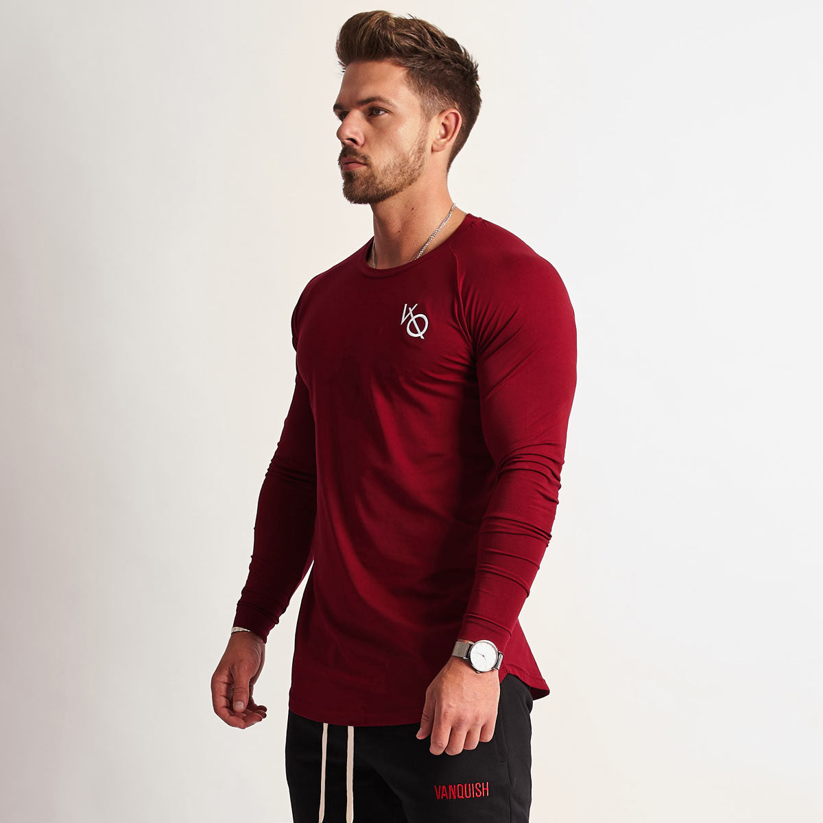 Vanquish Eclipse Burgundy Long Sleeved T Shirt