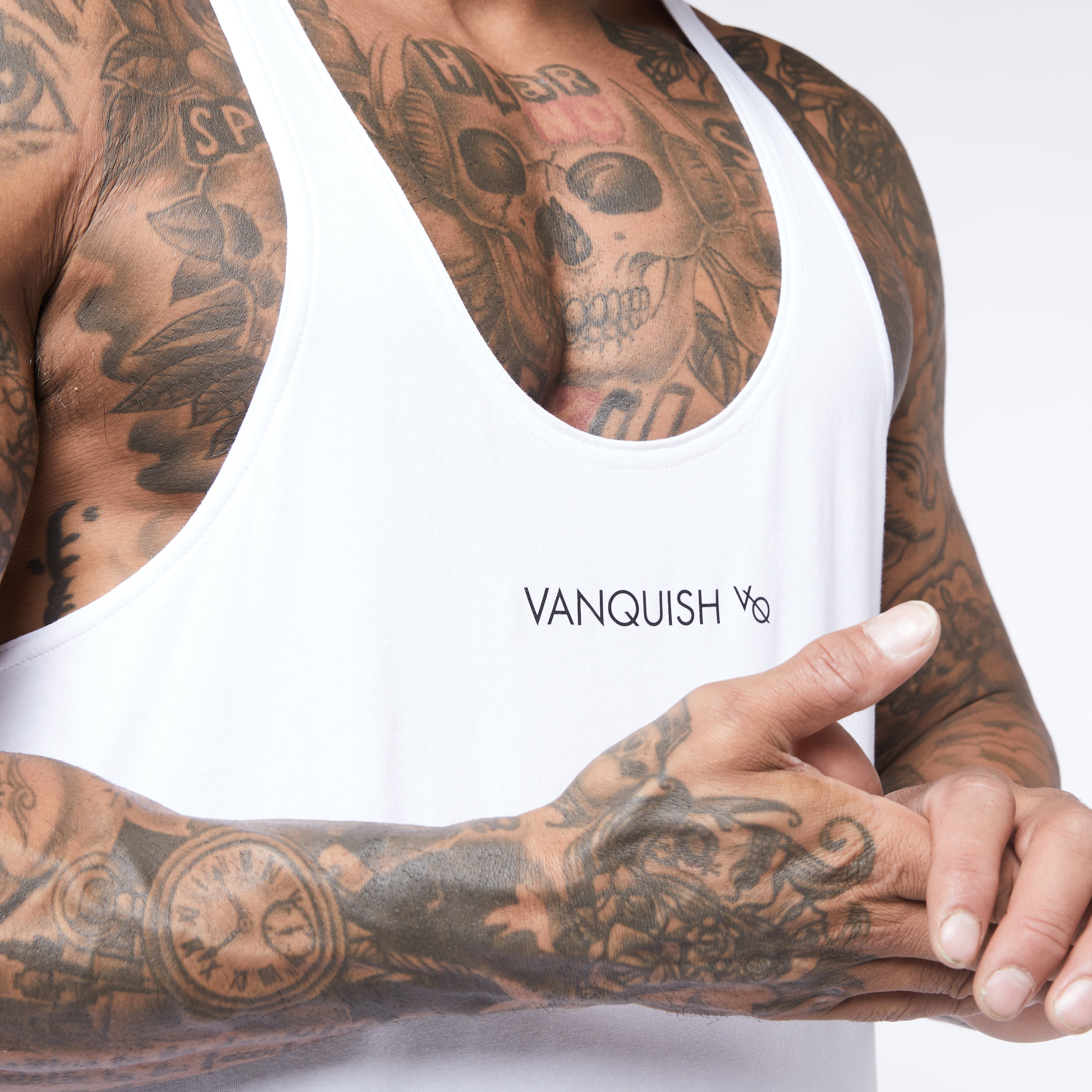 Vanquish Core Men's White Stringer Vest