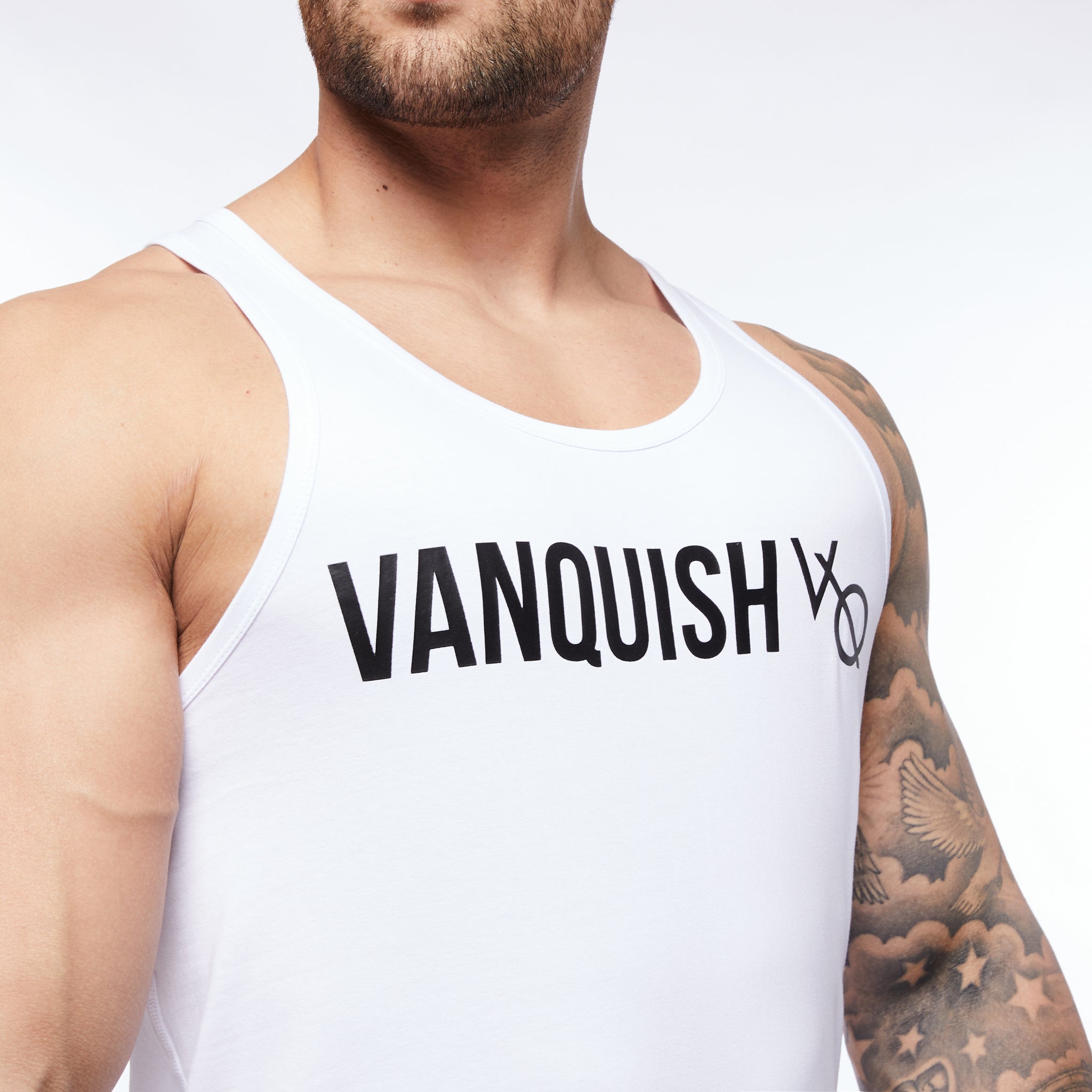 Vanquish Triumph White Longline Tank