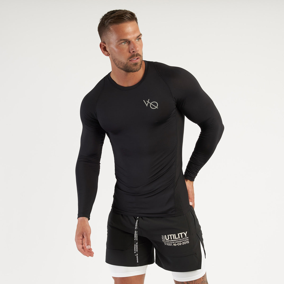 Vanquish Utility Men's Black Long Sleeved Compression T Shirt