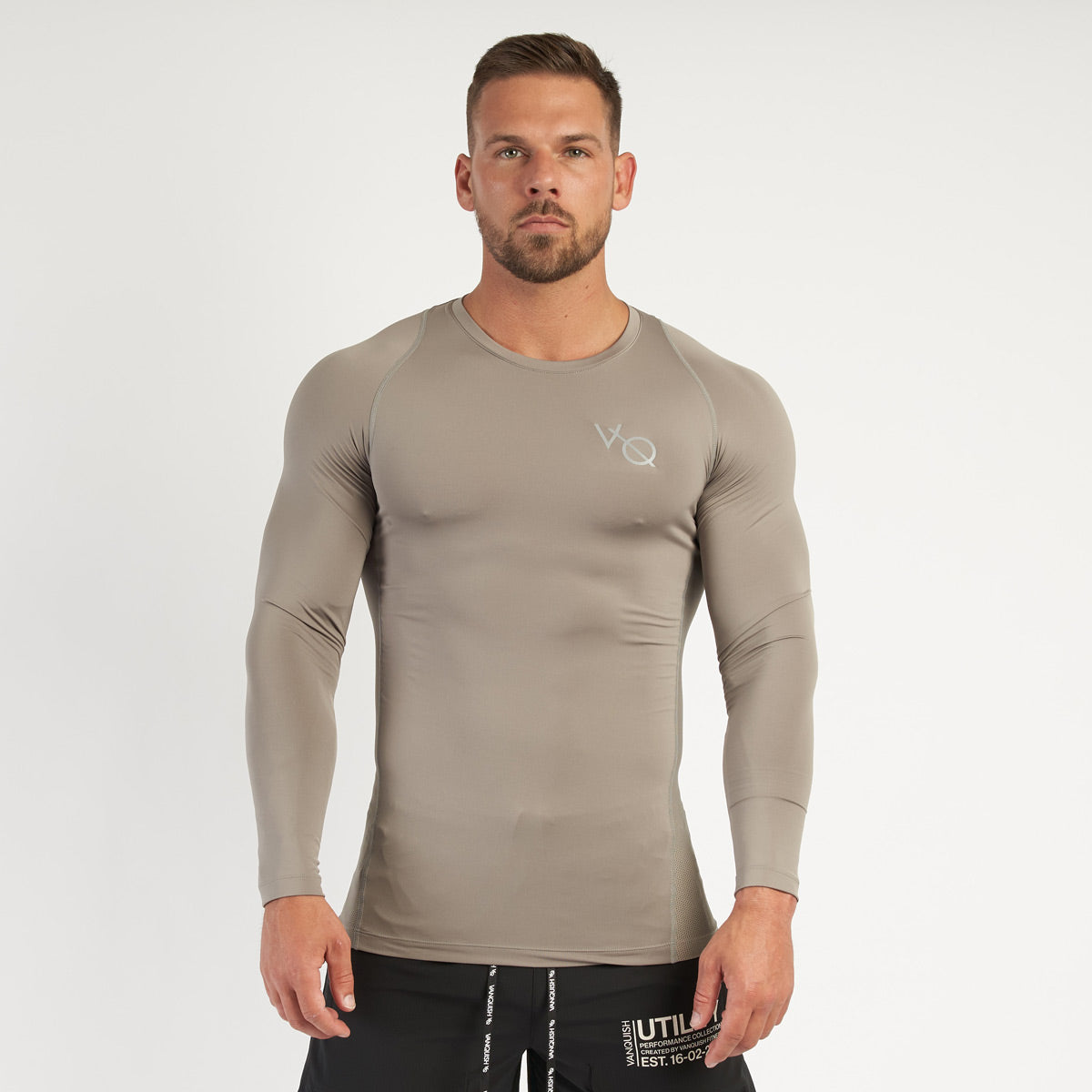 Vanquish Utility Men's Khaki Long Sleeved Compression T Shirt