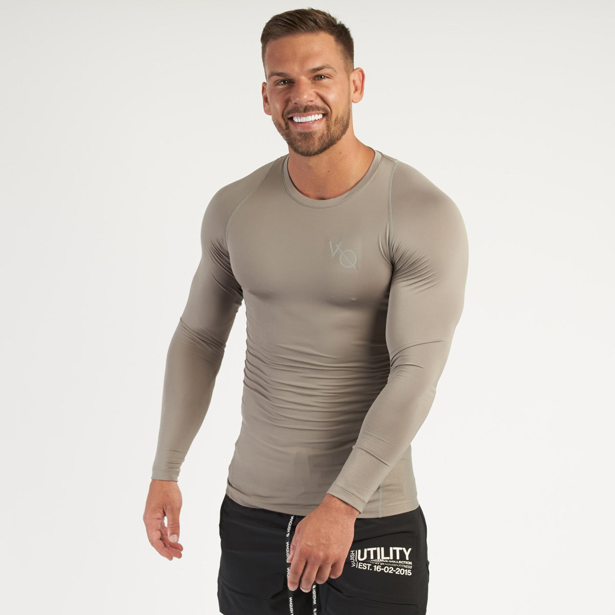 Vanquish Utility Men's Khaki Long Sleeved Compression T Shirt