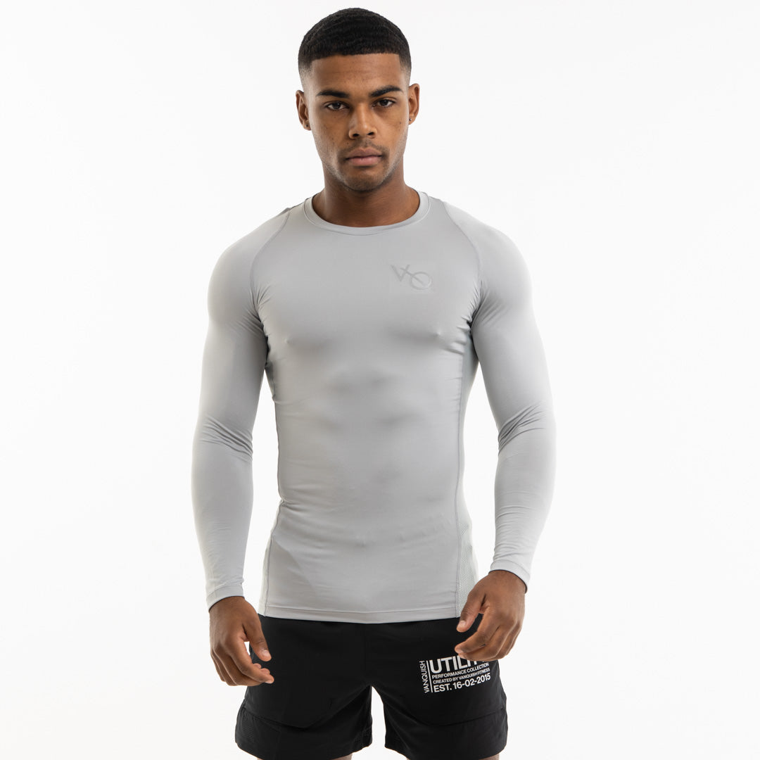 Vanquish Utility Men's Grey Long Sleeved Compression T Shirt
