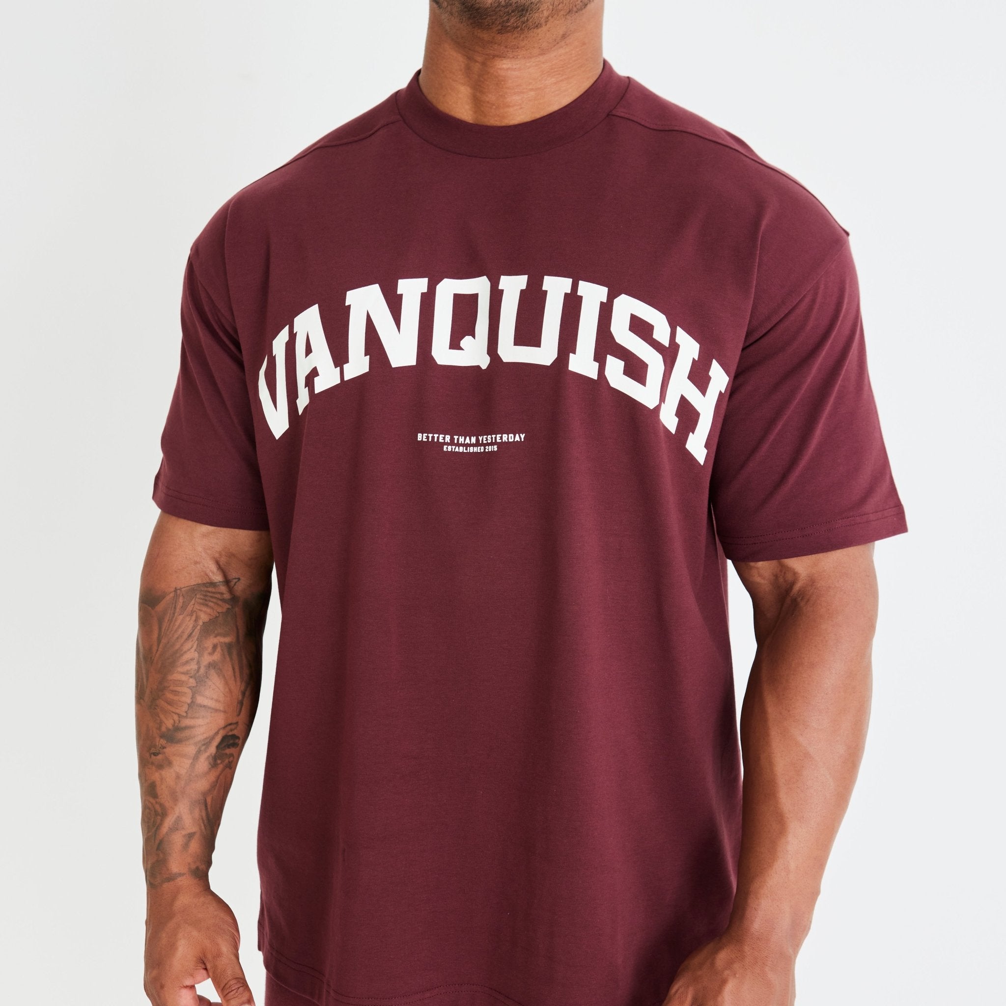 Vanquish Dark Burgundy Varsity Oversized T Shirt